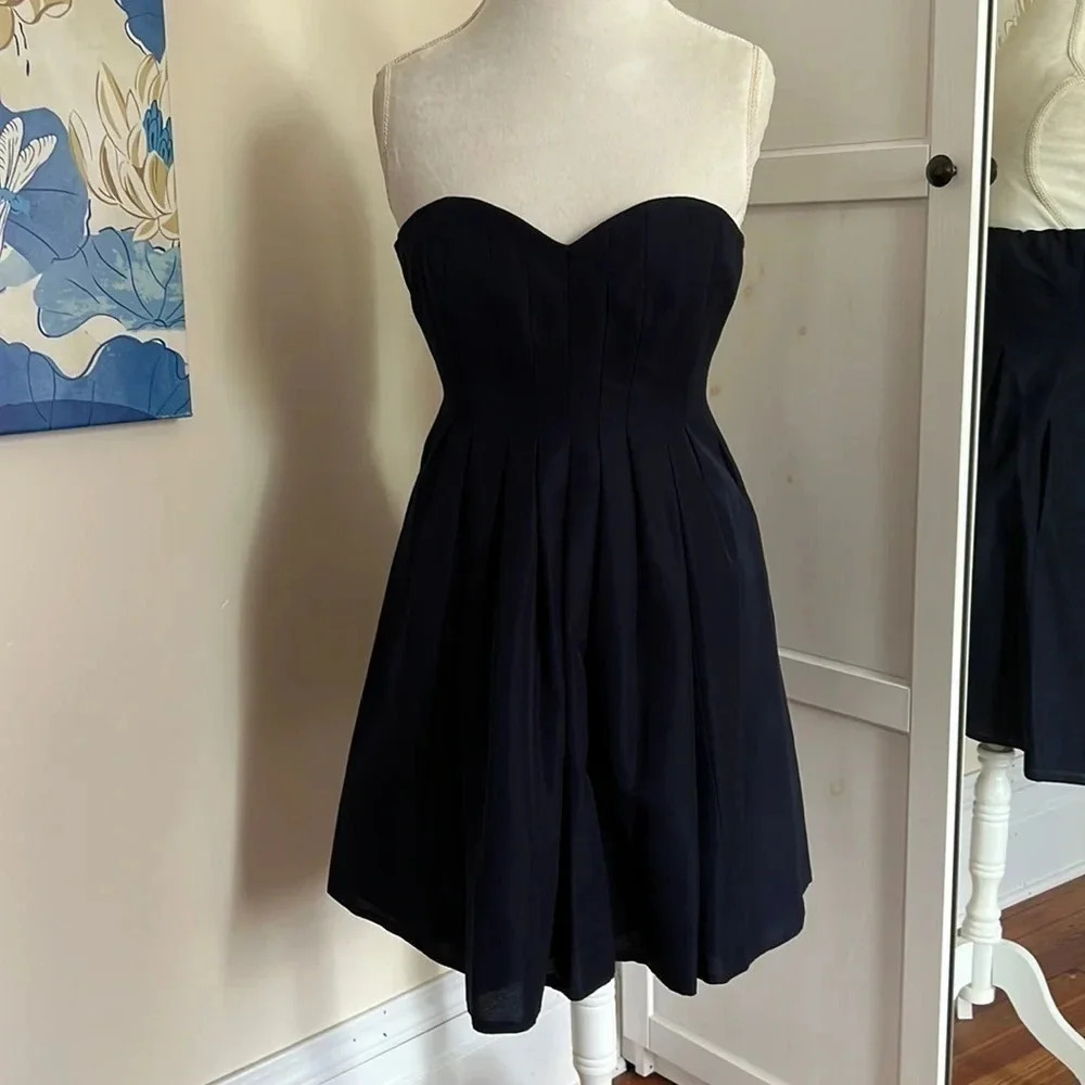 J. Crew Classic Strapless Navy Blue Special Occasion Dress with Pockets - NWT 2P